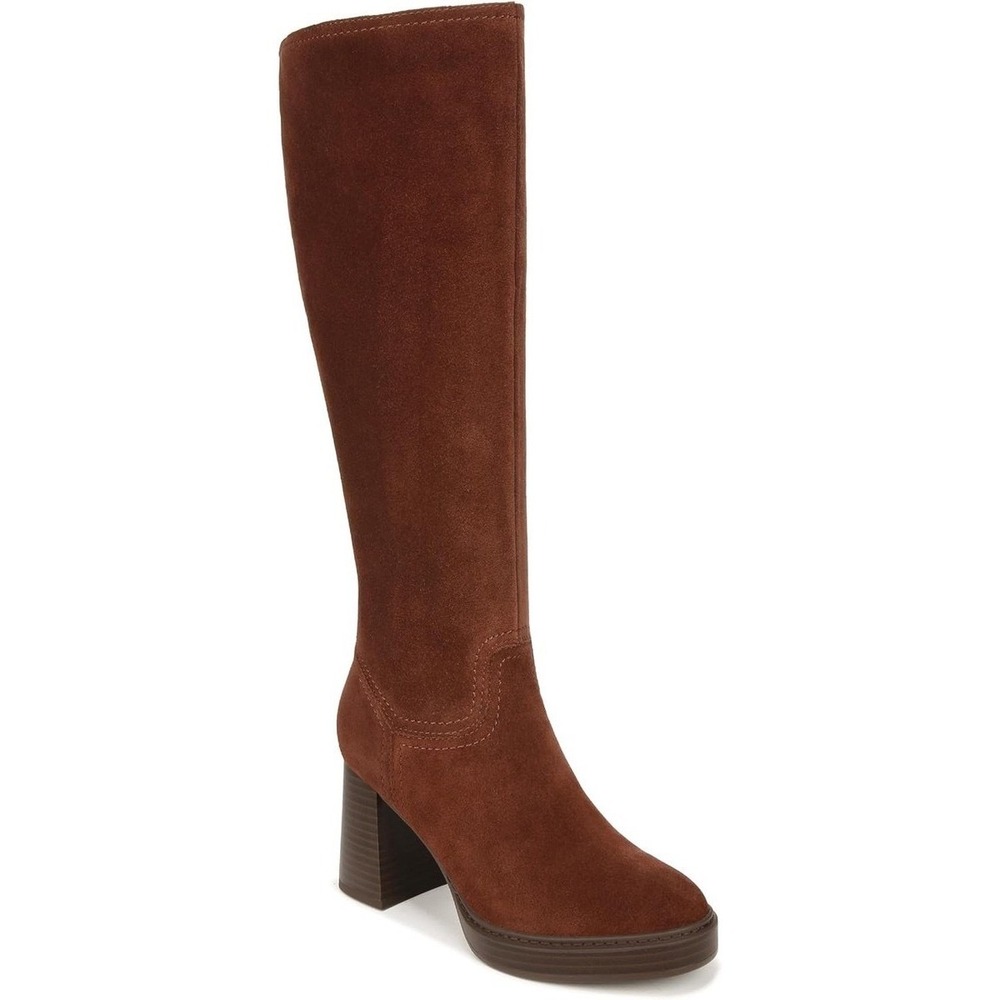 Naturalizer Ona Womens Cappuccino Suede Knee High Western Platform Boots 11